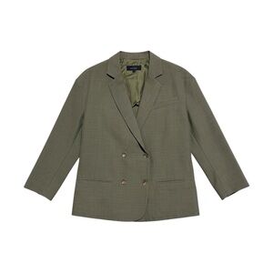 ASM ANNA Blazer Women’s Size Small Green Double-Breasted Tailored Jacket